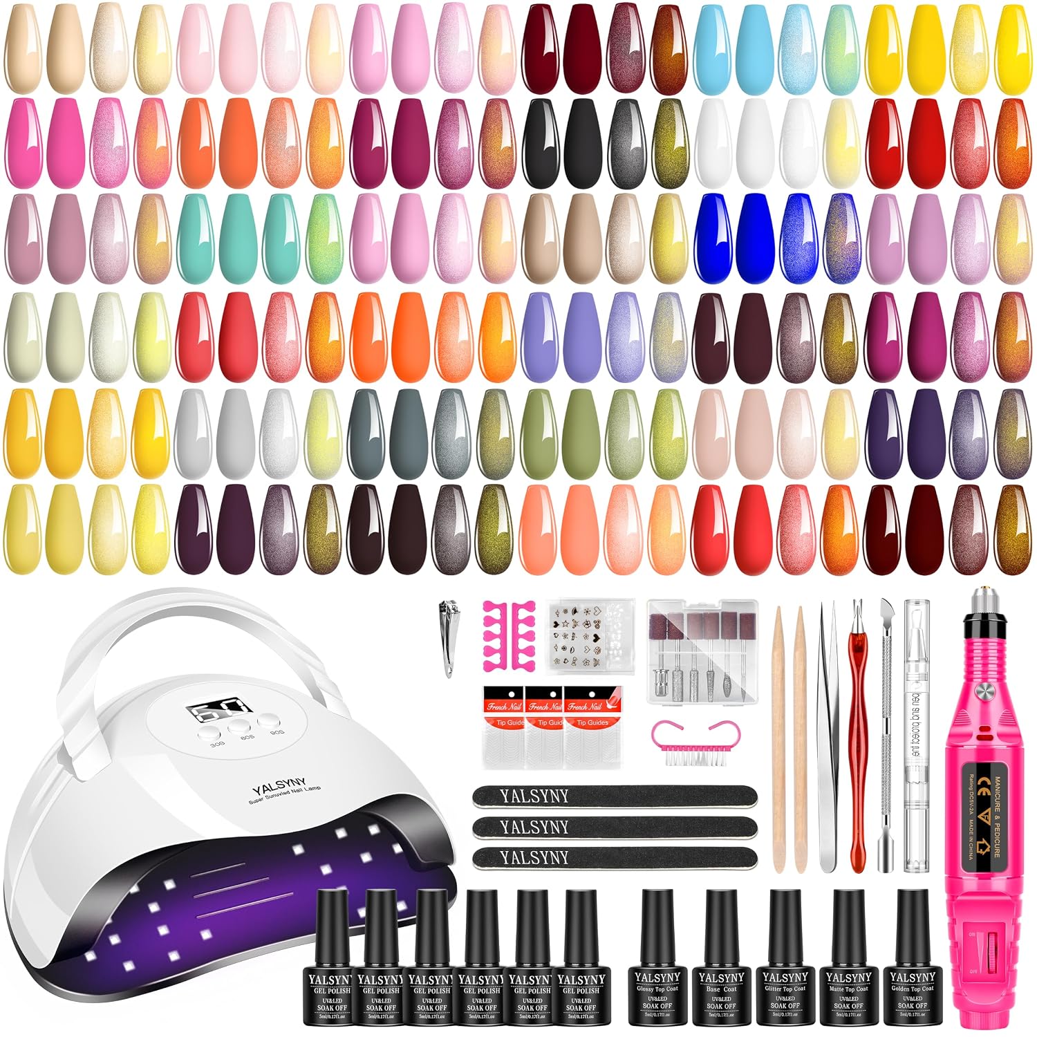 NAIL POLISH KIT with U V Lamp and Drill Starter Kit 36 Colors Gel Nail Polish Nail Art Gel Manicure Kit