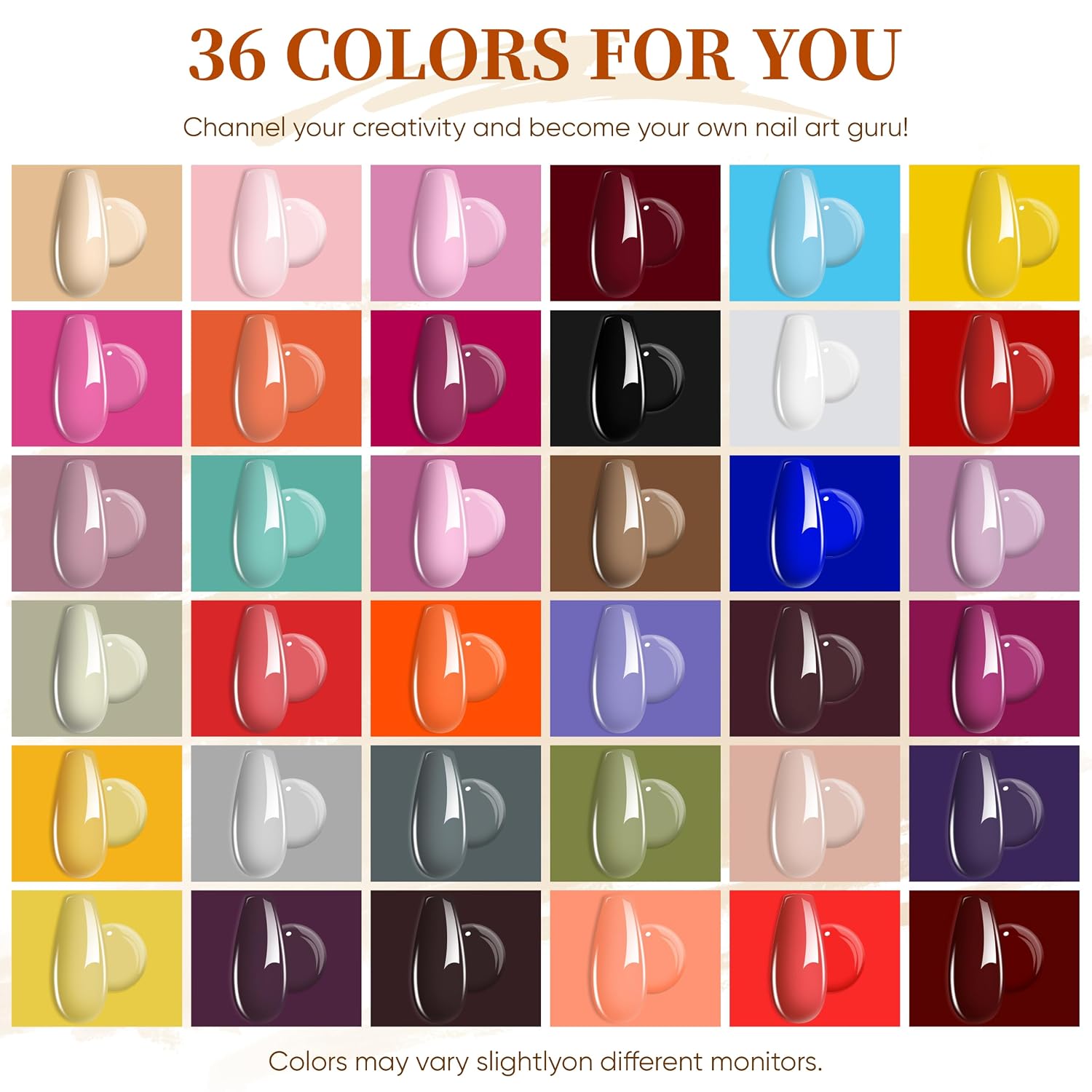 NAIL POLISH KIT with U V Lamp and Drill Starter Kit 36 Colors Gel Nail Polish Nail Art Gel Manicure Kit - Image 3