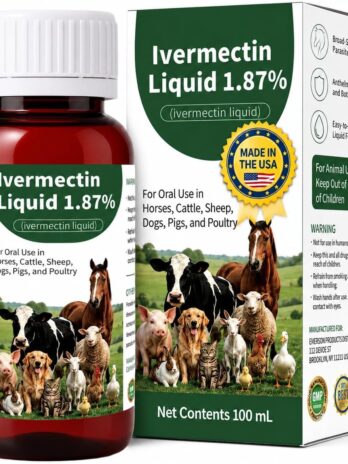Ivermectin 1.87% Liquid for Horses, Dogs, Poultry, Sheep & Livestock, Gut Health, Promotes Immune & Digestive Support