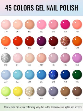 Gel Nail Polish Kit with U V Light, 45 Colors All Seasons Soak Off 64 Pcs Gel Polish Nail Set with Base & Matte/Glossy/Glitter Top Coat Manicure Tools Complete Gel Nail Kit Gift for Women