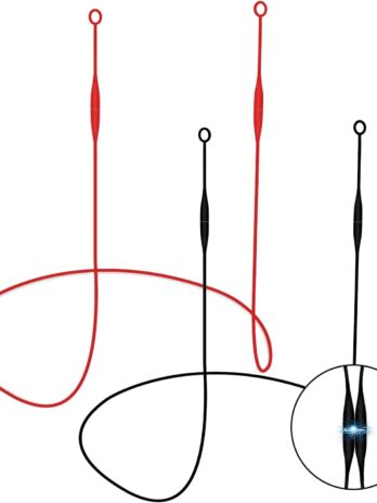 Earplug Lanyard, Magnetic Anti-Loss Earbud Lanyard with Strong Magnet Compatible with Loop Earplugs, Loop Link Cord Holder, Anti-Drop Safety Lanyard for Easy Access, Red & Black 2-Pack