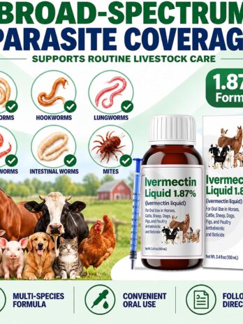 Dewormer for Horse, Poultry & More, Ivermectin for All Wormers, Tapeworms, Roundworms & Hookworms